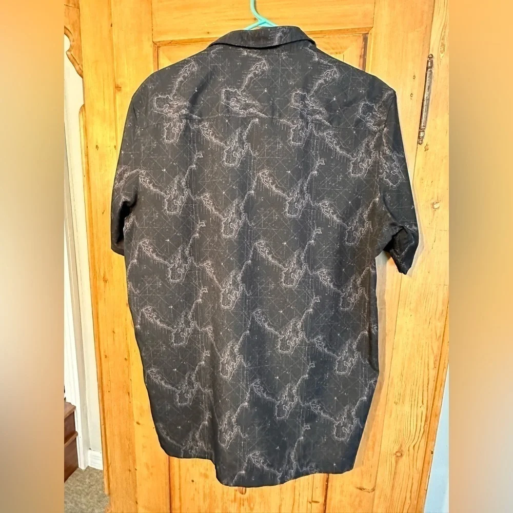 Alfani Short Sleeve Lightweight Fun Patterned Button Down Men’s Shirt Sz Large - Picture 2 of 5